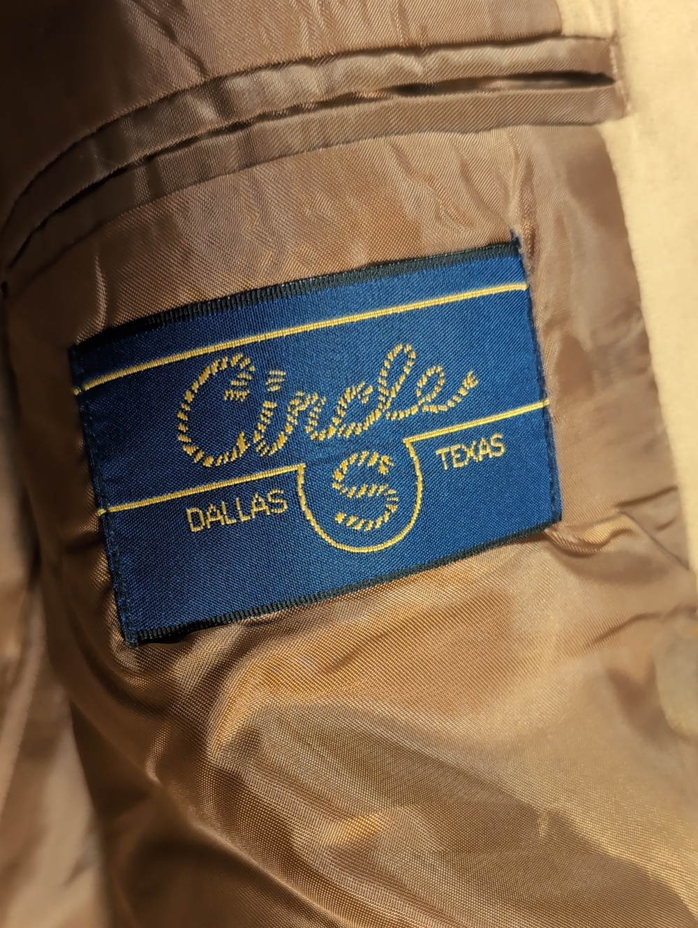 Circle S Dallas TX Embroidered Micro-Suede Sport Coat Size 44R in Western Tan - Picture 8 of 15